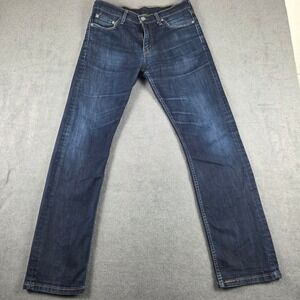 Levis 504 Regular Straight Jeans Mens 32x32 Dark Wash Blue Denim Good Condition